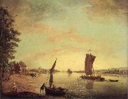 Francis Swaine Scene on the Thames USA oil painting artist